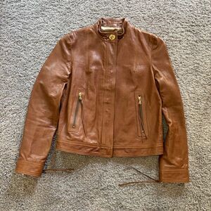 Vintage Coach Leather Motorcycle Moto Jacket Bomber Gold Hardware Women’s 6 / M